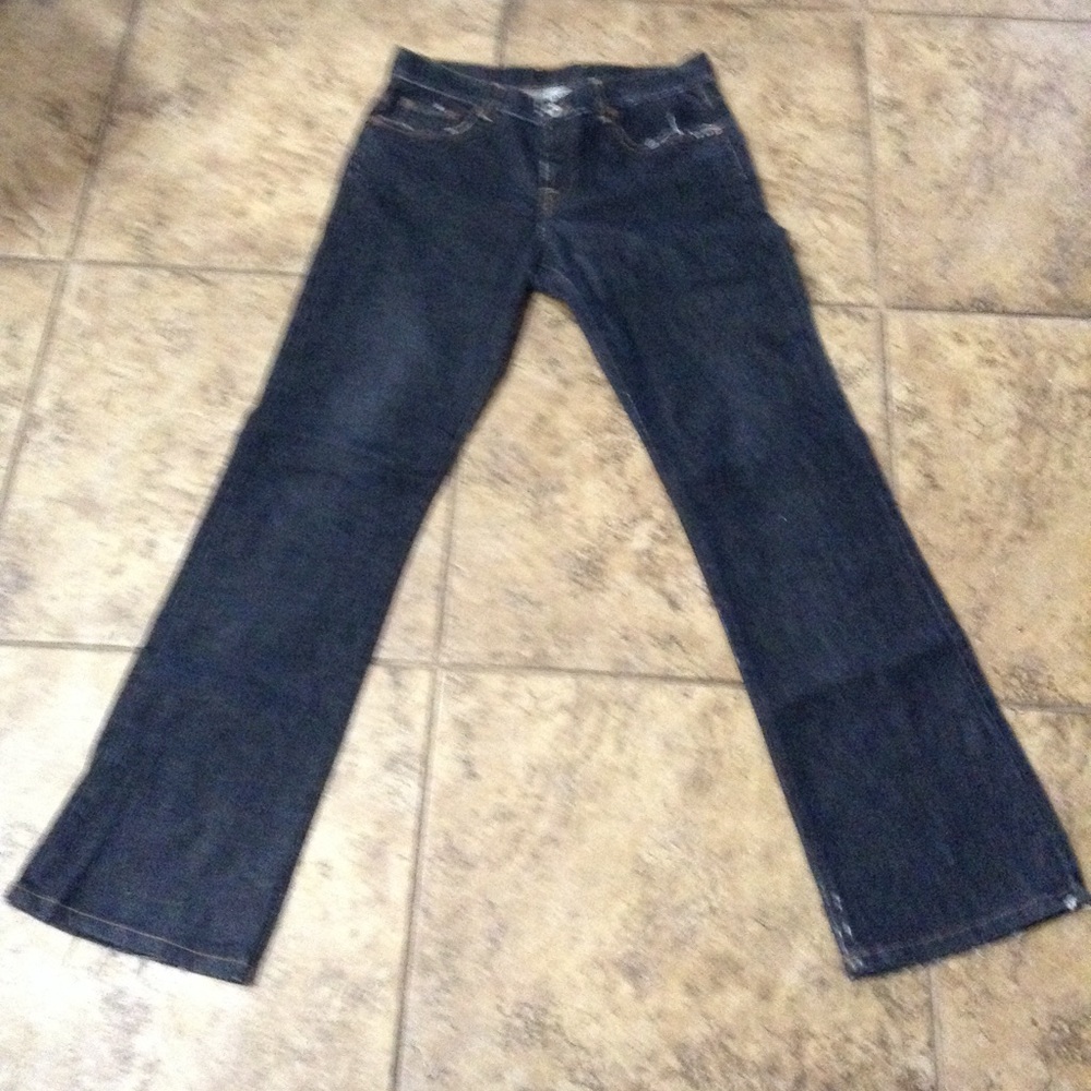 Lucky Brand black distressed bootcut jeans